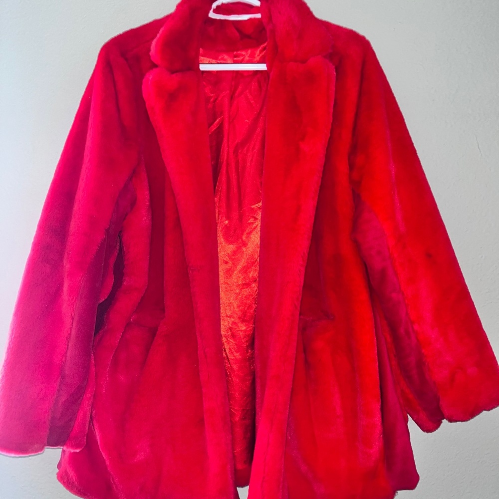 Red Faux fur Jacket